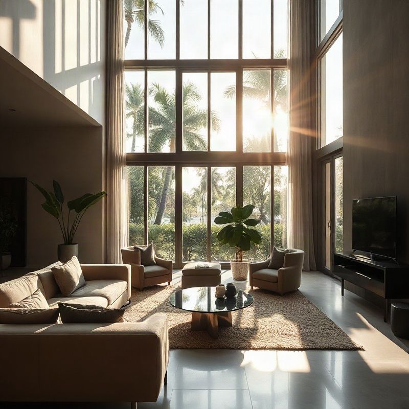Leblon apartment living room in editorial-warm light
