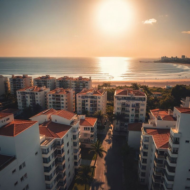 Aerial view of Zona Sul Rio de Janeiro residential blocks